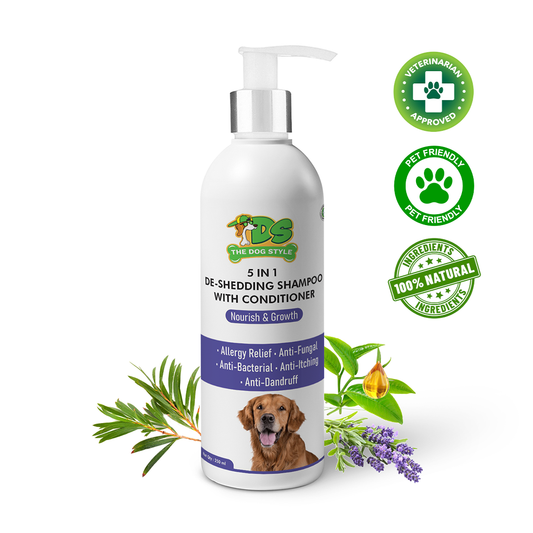 The Dog Style Combo: 5-in-1 De-Shedding & Allergy Relief Lavender Shampoo (500ml)