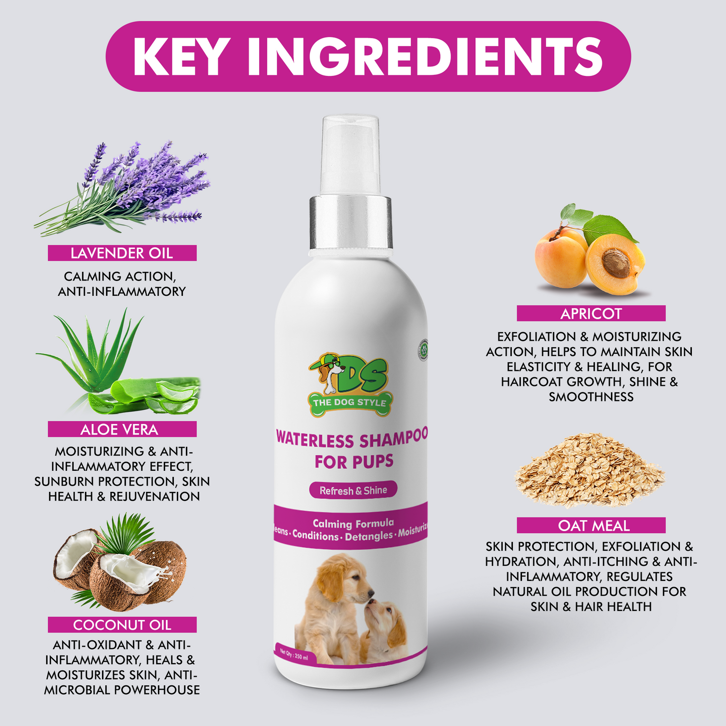 Waterless Shampoo for Pups 250ml