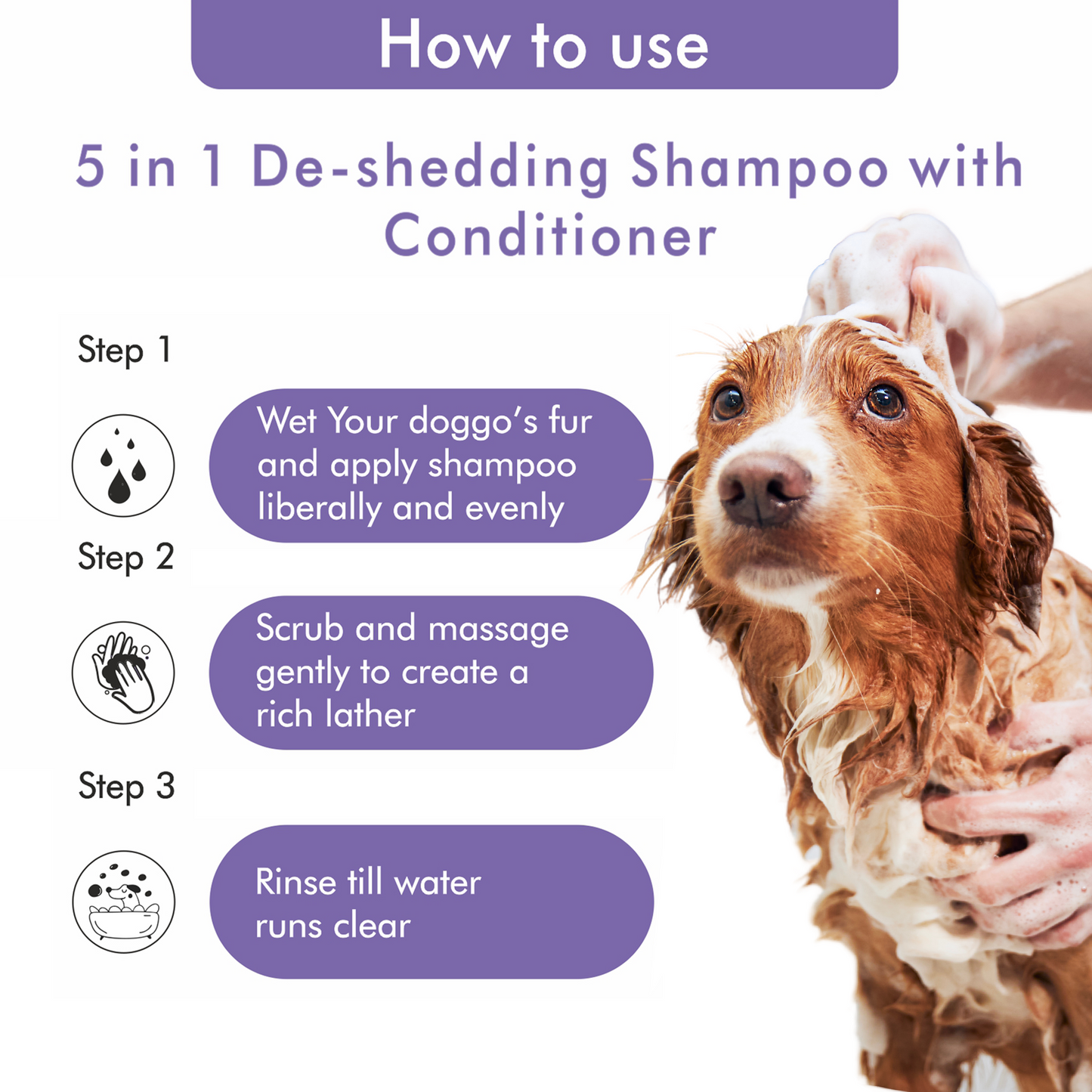 The Dog Style Combo: 5-in-1 De-Shedding & Allergy Relief Lavender Shampoo (500ml)