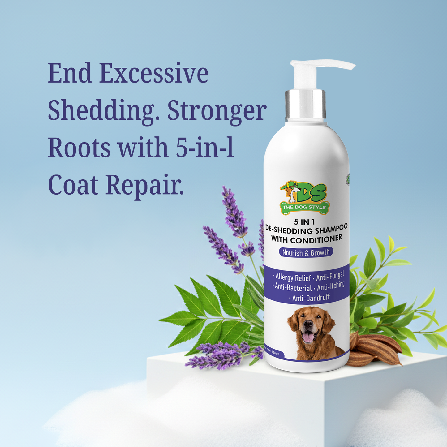 The Dog Style 5-in-1 De-Shedding & Conditioning Shampoo (250ml)