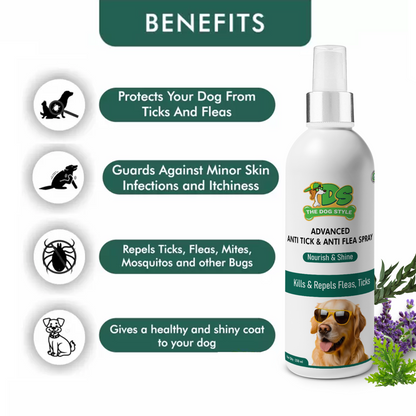 The Dog Style Super Saver Combo Pack of 2 ADVANCED ANTI TICK & ANTI FLEA SPRAY