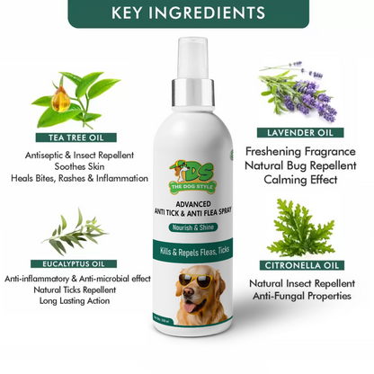 The Dog Style Advanced Anti-Tick & Flea Spray (250ml)